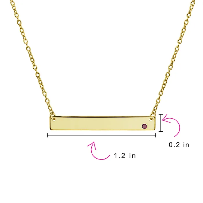 BlingJewelry Wholesale Inspirational Flat Bar Name Pendant Necklace 14K Gold Plated with Birthstone Necklaces BlingJewelry Wholesale Inspirational Flat Bar Name Pendant Necklace 14K Gold Plated with Birthstone Necklaces