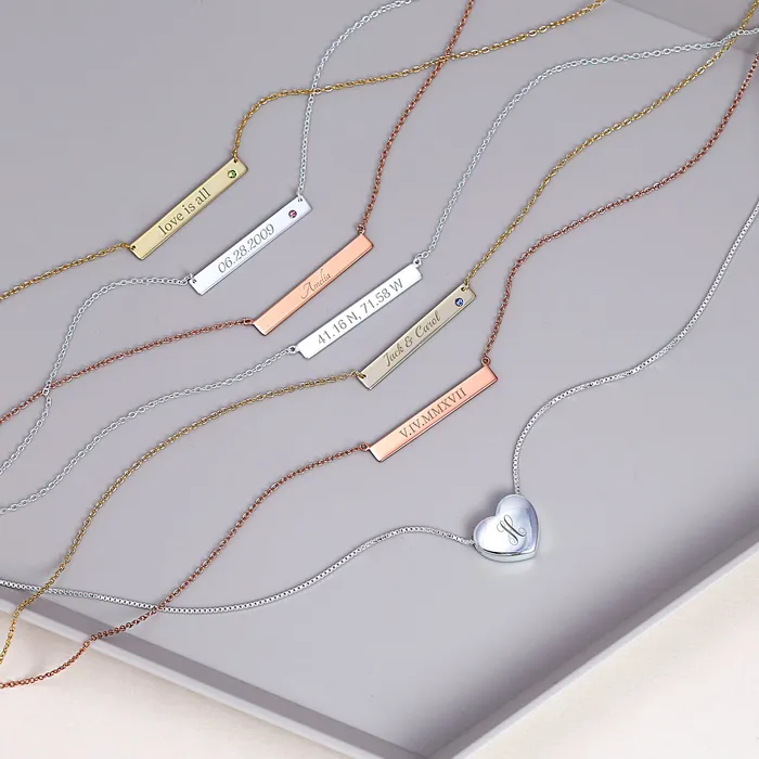 BlingJewelry Wholesale Inspirational Flat Bar Name Pendant Necklace 14K Gold Plated with Birthstone Necklaces BlingJewelry Wholesale Inspirational Flat Bar Name Pendant Necklace 14K Gold Plated with Birthstone Necklaces