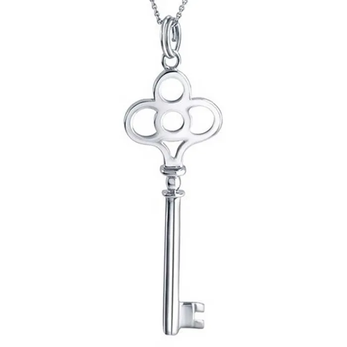 BlingJewelry Wholesale Necklaces Crown Key Shape Pendant Necklace in Polished Sterling Silver BlingJewelry Wholesale Necklaces Crown Key Shape Pendant Necklace in Polished Sterling Silver