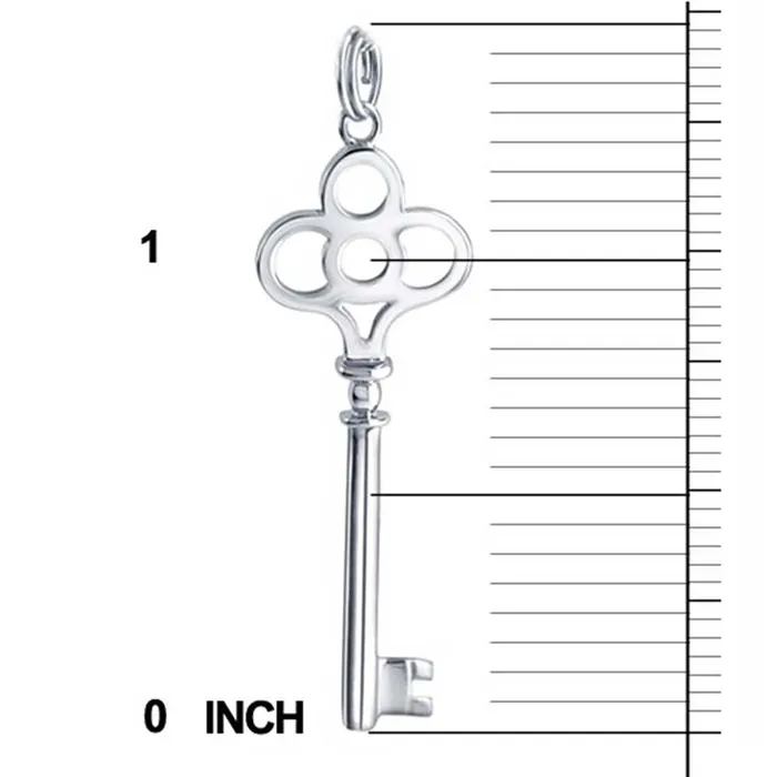 BlingJewelry Wholesale Necklaces Crown Key Shape Pendant Necklace in Polished Sterling Silver BlingJewelry Wholesale Necklaces Crown Key Shape Pendant Necklace in Polished Sterling Silver