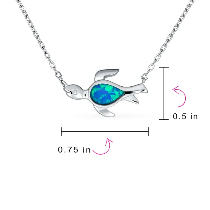 BlingJewelry Wholesale Necklaces Delicate Nautical Blue Opal Sea Turtle Pendant Necklace in Sterling Silver BlingJewelry Wholesale Necklaces Delicate Nautical Blue Opal Sea Turtle Pendant Necklace in Sterling Silver