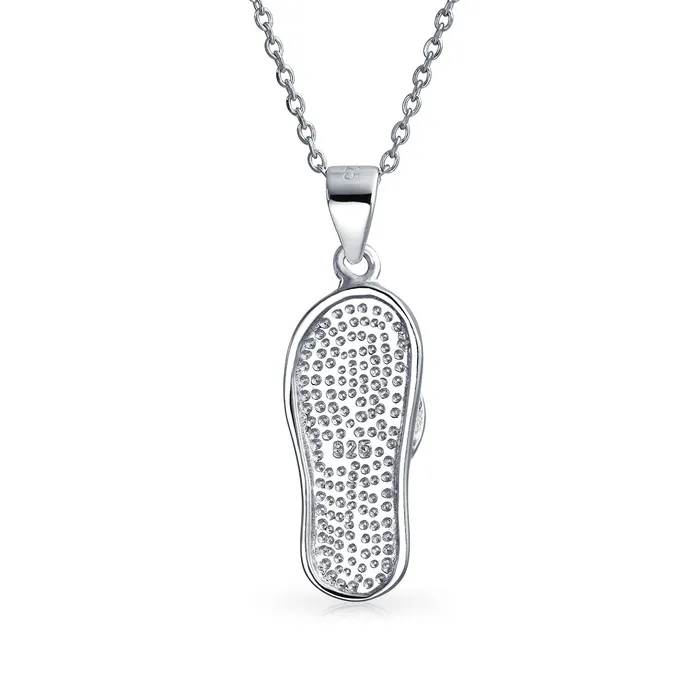 BlingJewelry Wholesale Necklaces Nautical Blue Opal Flip Flop Pendant Necklace in Sterling Silver October Birthstone BlingJewelry Wholesale Necklaces Nautical Blue Opal Flip Flop Pendant Necklace in Sterling Silver October Birthstone