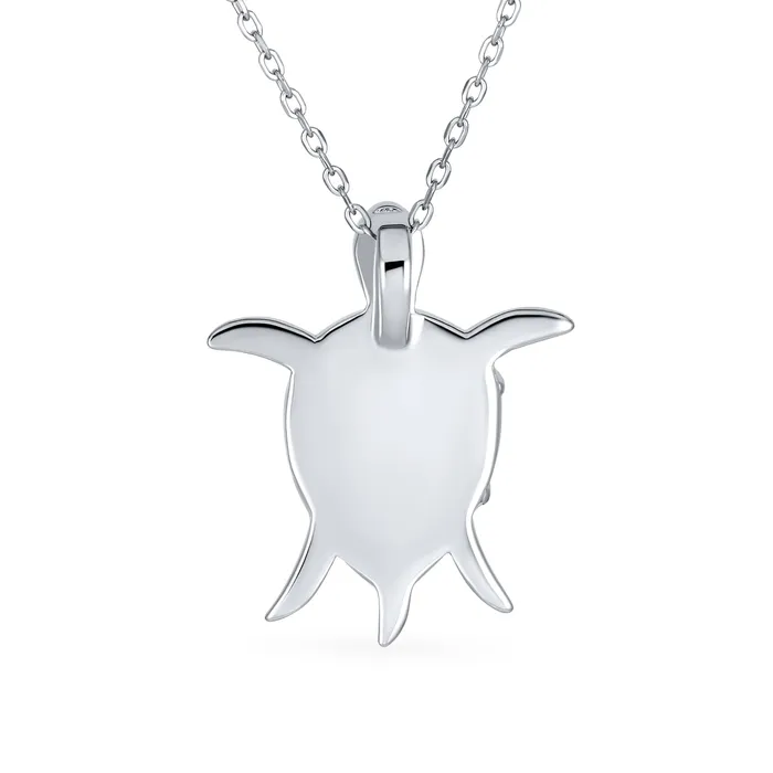 BlingJewelry Wholesale Necklaces Nautical Opal Inlay Green Heart Sea Turtle Pendant Necklace in Sterling Silver BlingJewelry Wholesale Necklaces Nautical Opal Inlay Green Heart Sea Turtle Pendant Necklace in Sterling Silver
