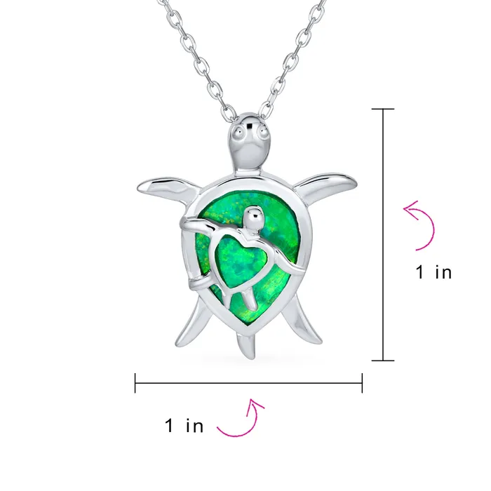 BlingJewelry Wholesale Necklaces Nautical Opal Inlay Green Heart Sea Turtle Pendant Necklace in Sterling Silver BlingJewelry Wholesale Necklaces Nautical Opal Inlay Green Heart Sea Turtle Pendant Necklace in Sterling Silver
