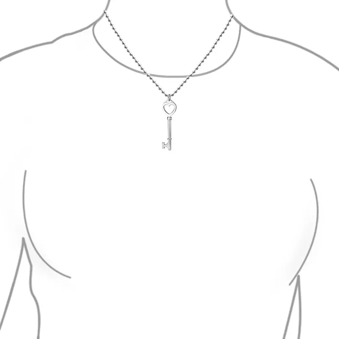 BlingJewelry Wholesale Necklaces Romantic Key to Your Heart Pendant Necklace in 14K Gold Plated Silver