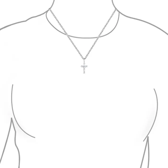 BlingJewelry Wholesale Simple Christian Catholic Pendant Necklace with Jesus Crucifix Cross Sterling Silver Chain Necklaces