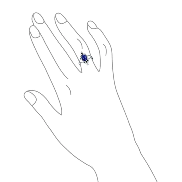 Boho Bali Style Silver Ring with Blue Lapis Lazuli Gemstone and Split Shank Band BlingJewelry Wholesale Rings Boho Bali Style Silver Ring with Blue Lapis Lazuli Gemstone and Split Shank Band BlingJewelry Wholesale Rings