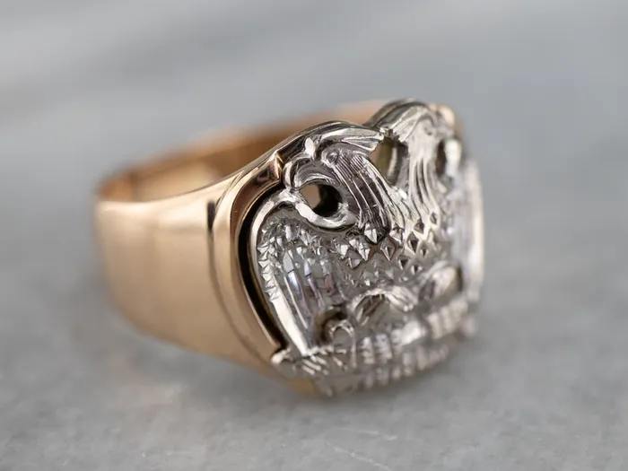 Bold Two Tone Gold Masonic Ring Market Square Jewelers Rings Bold Two Tone Gold Masonic Ring Market Square Jewelers Rings