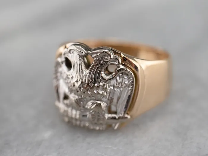 Bold Two Tone Gold Masonic Ring Market Square Jewelers Rings Bold Two Tone Gold Masonic Ring Market Square Jewelers Rings