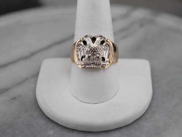 Bold Two Tone Gold Masonic Ring Market Square Jewelers Rings Bold Two Tone Gold Masonic Ring Market Square Jewelers Rings