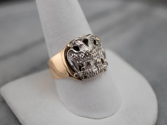 Bold Two Tone Gold Masonic Ring Market Square Jewelers Rings Bold Two Tone Gold Masonic Ring Market Square Jewelers Rings