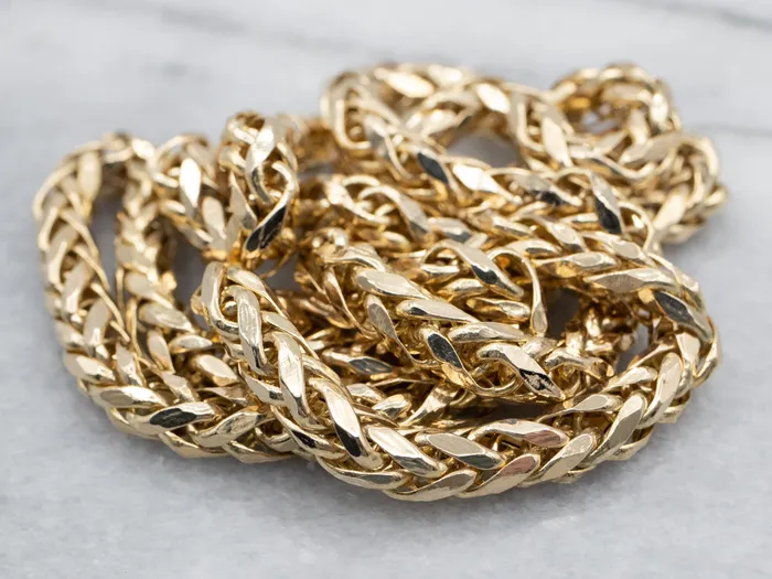 Bold Yellow Gold Wheat Chain Market Square Jewelers PreStyled Sets Bold Yellow Gold Wheat Chain Market Square Jewelers PreStyled Sets