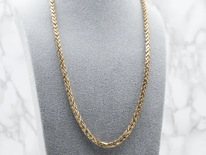 Bold Yellow Gold Wheat Chain Market Square Jewelers PreStyled Sets Bold Yellow Gold Wheat Chain Market Square Jewelers PreStyled Sets