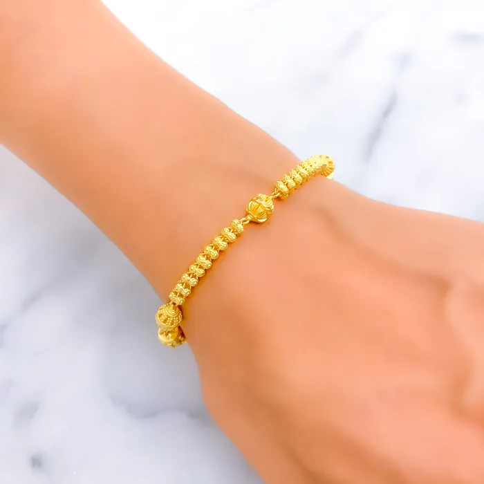Bracelets Andaaz Jewelers Refined Glamorous 22k Gold Beaded Bracelet