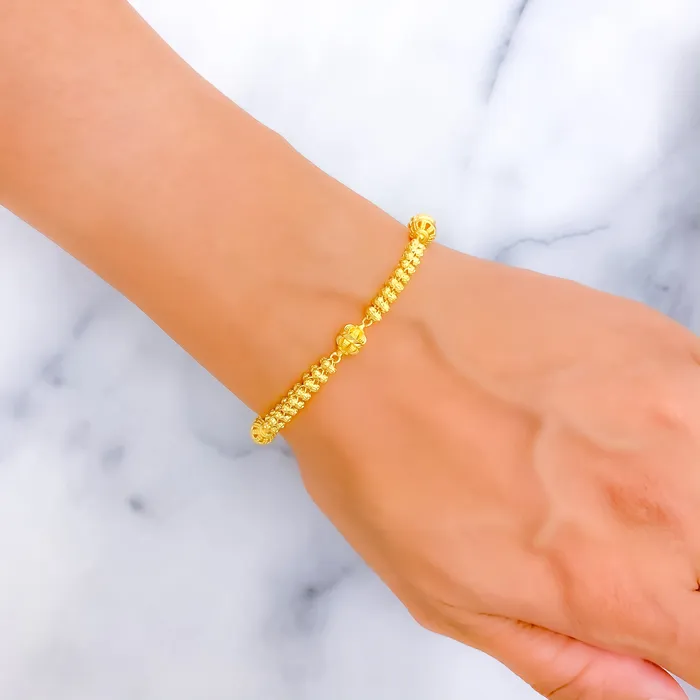 Bracelets Andaaz Jewelers Refined Glamorous 22k Gold Beaded Bracelet
