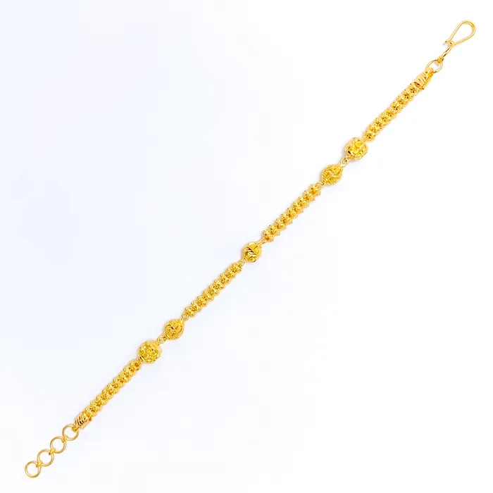 Bracelets Andaaz Jewelers Refined Glamorous 22k Gold Beaded Bracelet