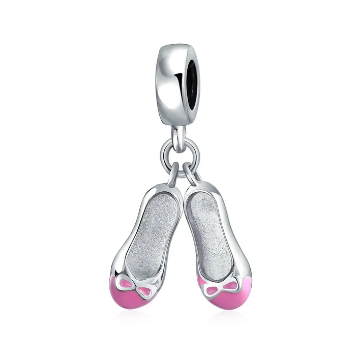 Bracelets BlingJewelry Wholesale Pink White Prima Ballerina Charm Bead Sterling Silver for European Bracelet Bracelets BlingJewelry Wholesale Pink White Prima Ballerina Charm Bead Sterling Silver for European Bracelet