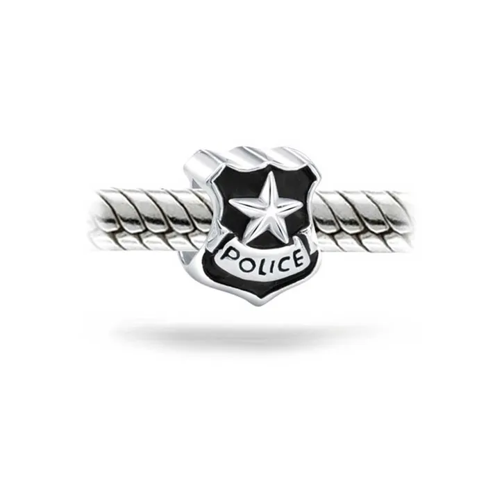 Bracelets BlingJewelry Wholesale Serve Protect Officer Badge Charm Bead Sterling Silver for European Bracelet Bracelets BlingJewelry Wholesale Serve Protect Officer Badge Charm Bead Sterling Silver for European Bracelet