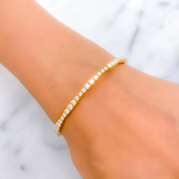 Bracelets Magnificent Wave Diamond 18k Gold Bangle Bracelet Andaaz Jewelers