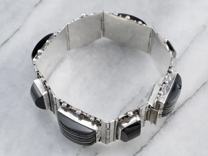 Bracelets Market Square Jewelers Taxco Mexican Sterling Silver Black Onyx Bracelet Bracelets Market Square Jewelers Taxco Mexican Sterling Silver Black Onyx Bracelet