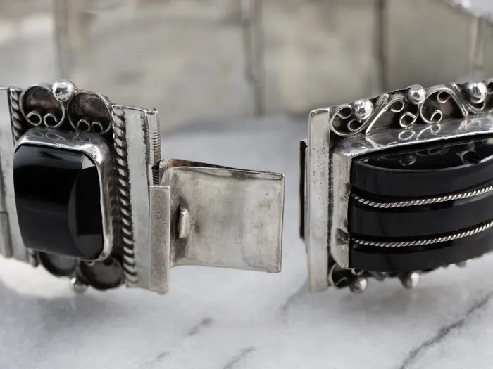Bracelets Market Square Jewelers Taxco Mexican Sterling Silver Black Onyx Bracelet Bracelets Market Square Jewelers Taxco Mexican Sterling Silver Black Onyx Bracelet