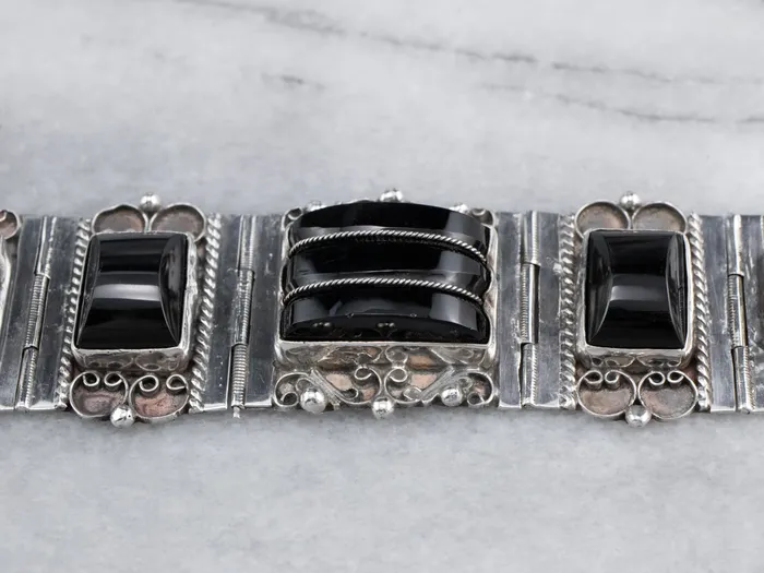 Bracelets Market Square Jewelers Taxco Mexican Sterling Silver Black Onyx Bracelet Bracelets Market Square Jewelers Taxco Mexican Sterling Silver Black Onyx Bracelet