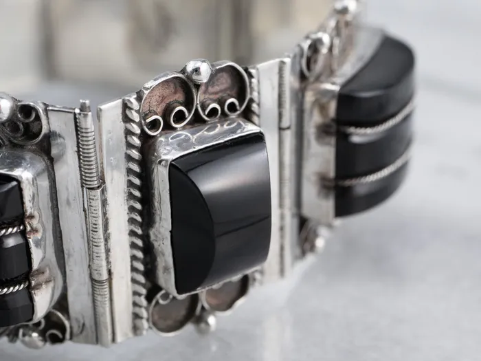 Bracelets Market Square Jewelers Taxco Mexican Sterling Silver Black Onyx Bracelet Bracelets Market Square Jewelers Taxco Mexican Sterling Silver Black Onyx Bracelet