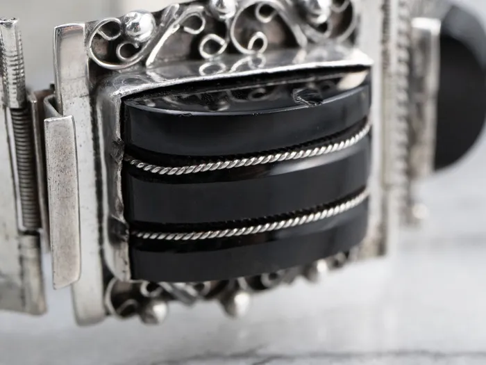 Bracelets Market Square Jewelers Taxco Mexican Sterling Silver Black Onyx Bracelet Bracelets Market Square Jewelers Taxco Mexican Sterling Silver Black Onyx Bracelet
