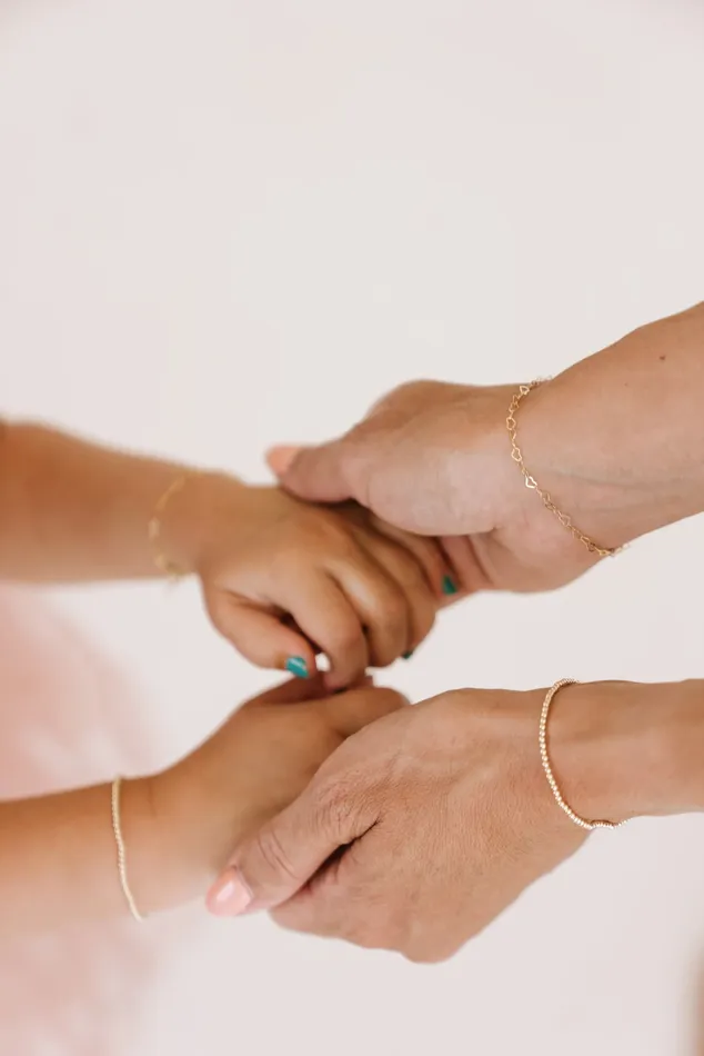 Bracelets Mommy Me Dainty Gold Beaded Bracelet 14K Gold Filled TCB