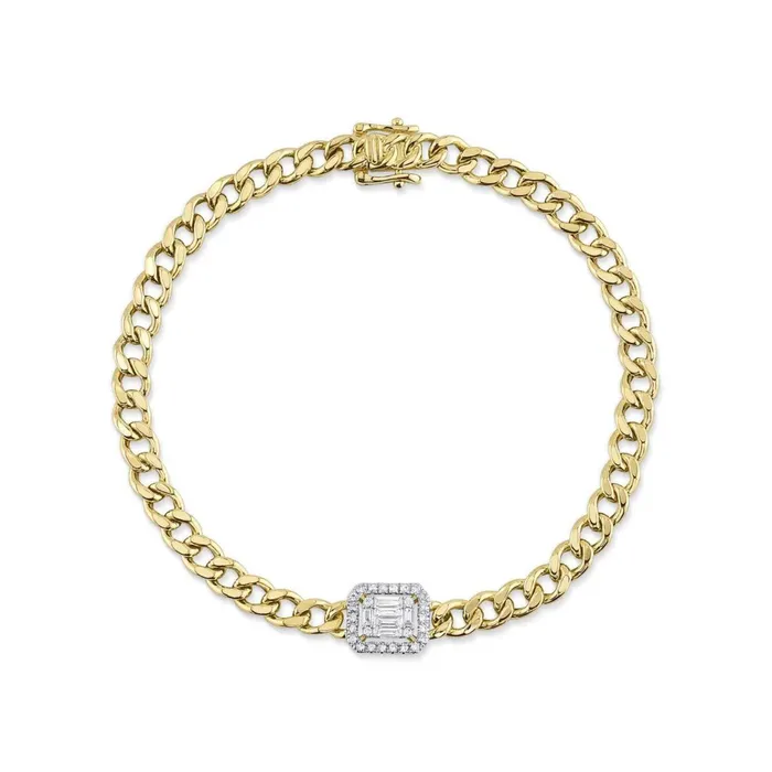 Bracelets Shy Creation Shy Creation Diamond Baguette Link Bracelet 030 CT