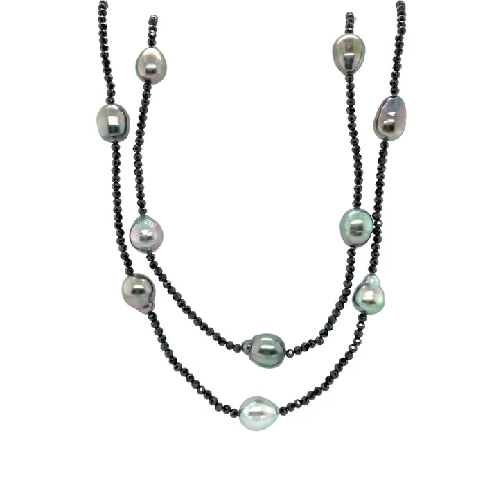 CH Collection Necklaces Tahitian Black Cultured Pearl Diamond Necklace
