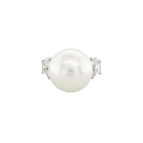 CH Collection White South Sea Pearl Diamond Ring Rings