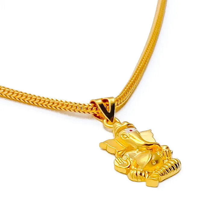Classic Alluring 22k Gold Ganesh Pendant Andaaz Jewelers PreStyled Sets
