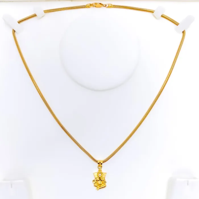 Classic Alluring 22k Gold Ganesh Pendant Andaaz Jewelers PreStyled Sets