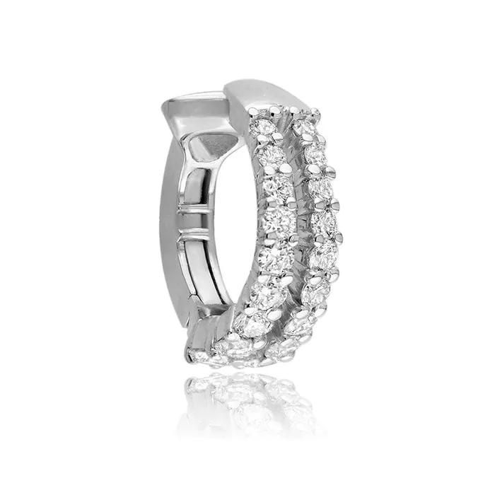 Classic Creations Earrings 18kt Gold Double Diamond Row Ear Cuff