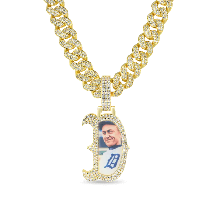 Custom Bosox Letter Photo Pendant Aporro Brand Necklaces