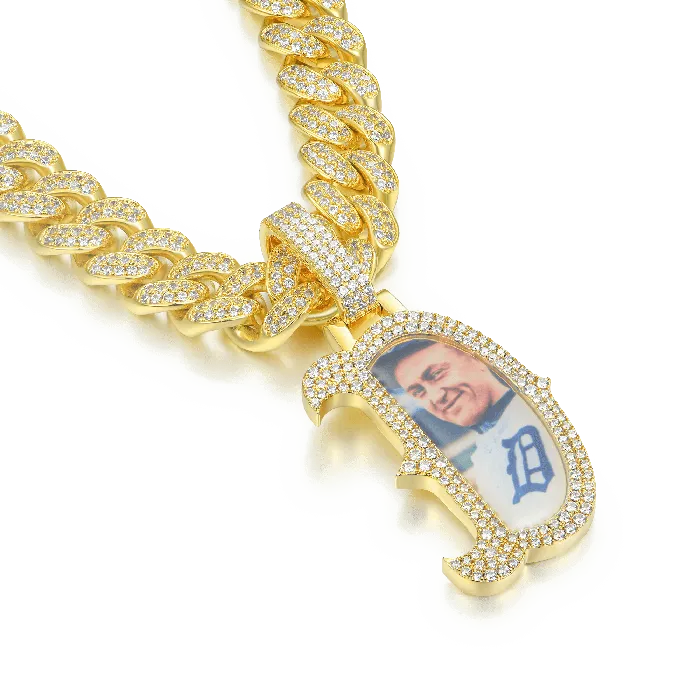Custom Bosox Letter Photo Pendant Aporro Brand Necklaces
