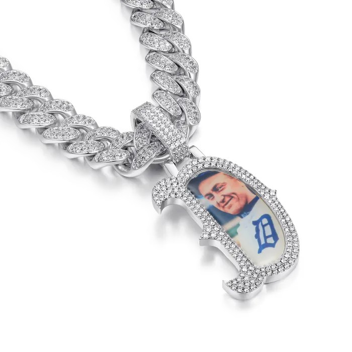 Custom Bosox Letter Photo Pendant Aporro Brand Necklaces