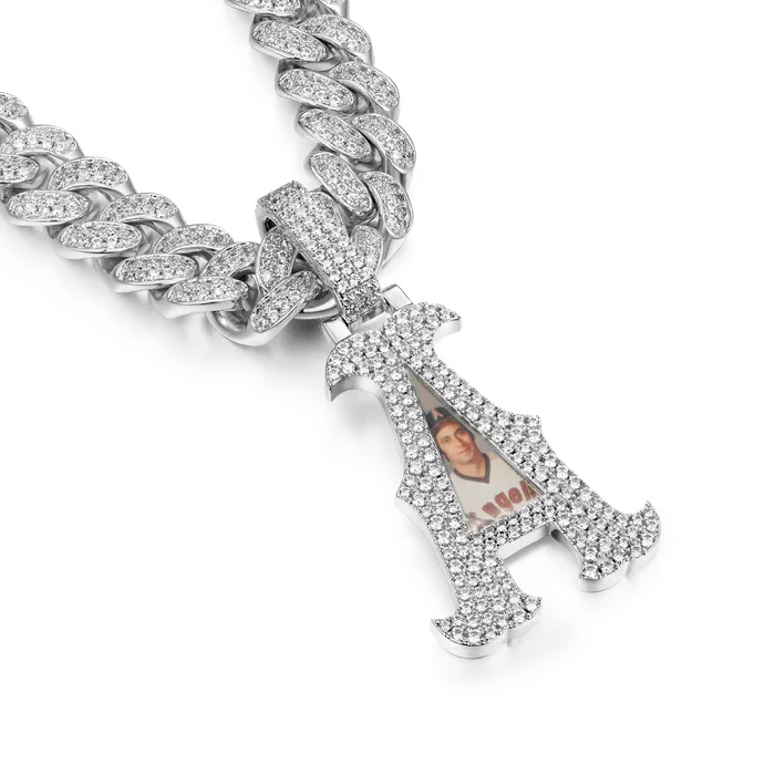 Custom Bosox Letter Photo Pendant Aporro Brand Necklaces