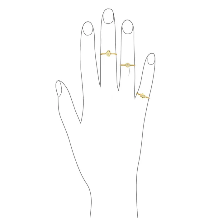 CZ 14K Plated Silver Midi Knuckle Spiritual Hamsa Ring 1MM For Teen BlingJewelry Wholesale Rings