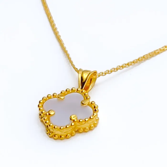 Delicate Stylish 21k Gold Clover Pendant Andaaz Jewelers PreStyled Sets