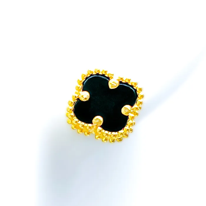 Earrings Andaaz Jewelers Modern Posh 21k Gold Clover Earrings