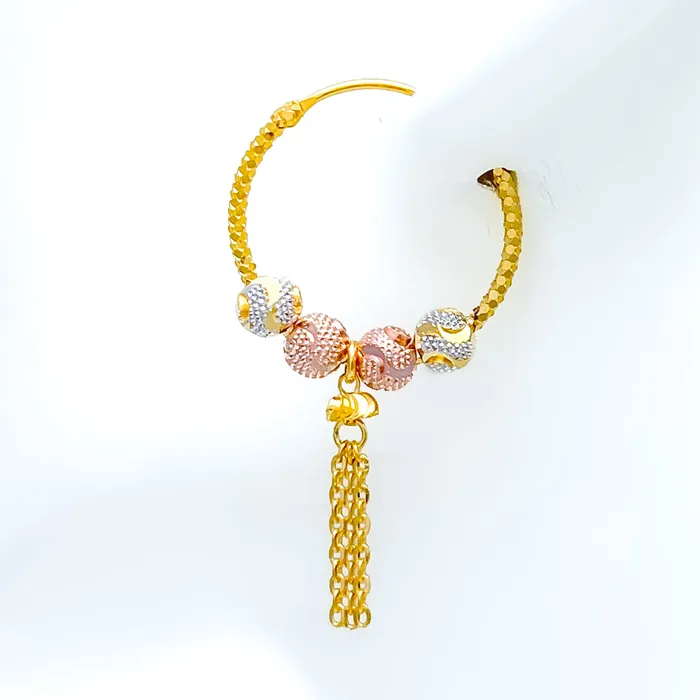 Earrings Andaaz Jewelers Trendy Distinct 22k Gold Hoop Earrings