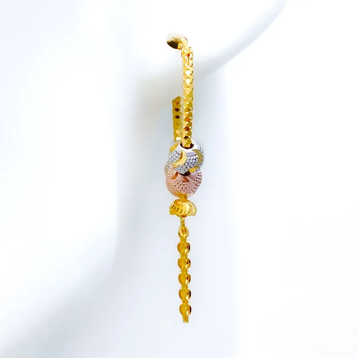 Earrings Andaaz Jewelers Trendy Distinct 22k Gold Hoop Earrings