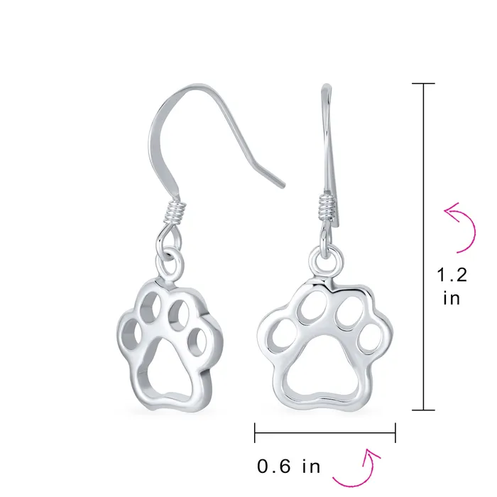 Earrings BlingJewelry Wholesale Best Friend Pet Lover Dangle Earrings with Dog Paw Print Sterling Silver Hooks Earrings BlingJewelry Wholesale Best Friend Pet Lover Dangle Earrings with Dog Paw Print Sterling Silver Hooks
