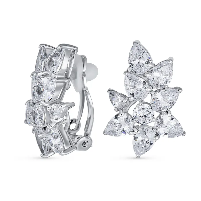 Earrings BlingJewelry Wholesale Elegant Bridal Marquise Leaf CZ ClipOn Earrings for Weddings and Proms Silver Plated Earrings BlingJewelry Wholesale Elegant Bridal Marquise Leaf CZ ClipOn Earrings for Weddings and Proms Silver Plated