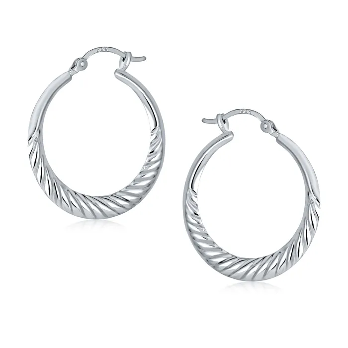 Earrings BlingJewelry Wholesale Lightweight Ribbed Shrimp Style Hoop Huggie Earrings Sterling Silver 125 Inch Earrings BlingJewelry Wholesale Lightweight Ribbed Shrimp Style Hoop Huggie Earrings Sterling Silver 125 Inch