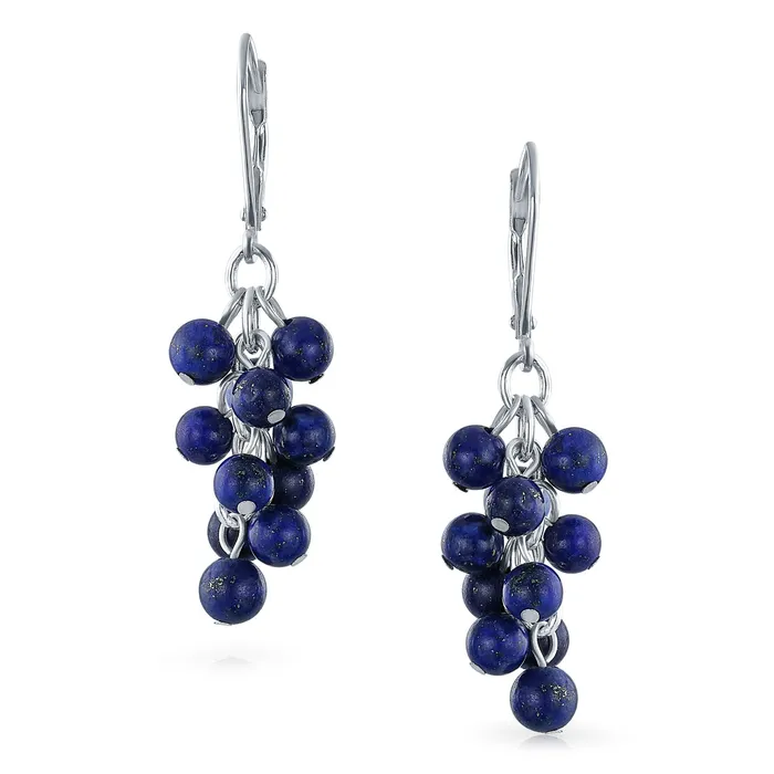 Earrings Blue Lapis Lazuli Dangle Gemstone Earrings with Sterling Silver Leverback BlingJewelry Wholesale Earrings Blue Lapis Lazuli Dangle Gemstone Earrings with Sterling Silver Leverback BlingJewelry Wholesale