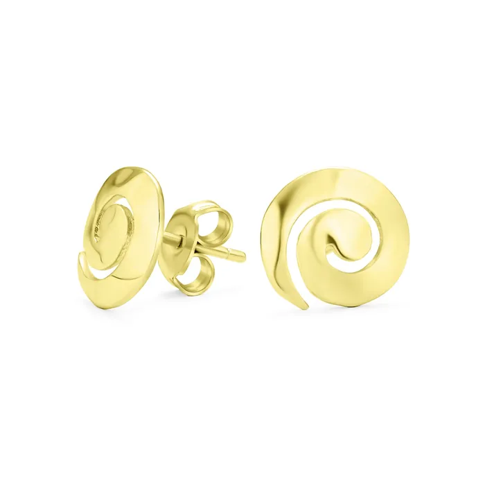 Earrings Boho Hammered Geometric Swirl Stud Earrings in 14K Gold Sterling Silver BlingJewelry Wholesale Earrings Boho Hammered Geometric Swirl Stud Earrings in 14K Gold Sterling Silver BlingJewelry Wholesale