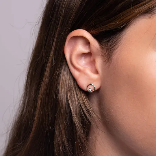 Earrings Classic Creations 10kt Gold Round Illusion Diamond Stud Earrings